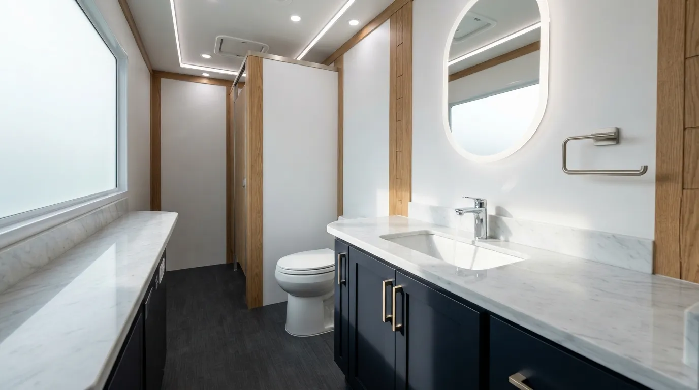 Portable toilet delivery crew serving Garden Grove, CA